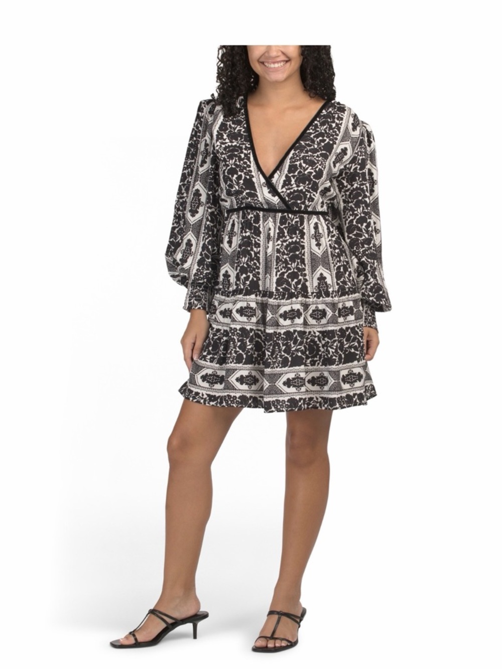 BEYOND BY VERA Quinn Long Sleeve Printed Mini Dress